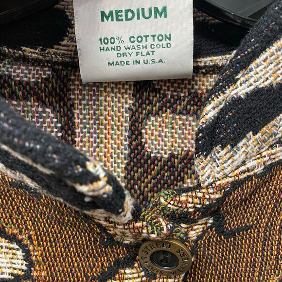 Vintage Sugar Street Weavers Safari Animal Print Button Up Sweater Jacket Medium - Picture 5 of 10